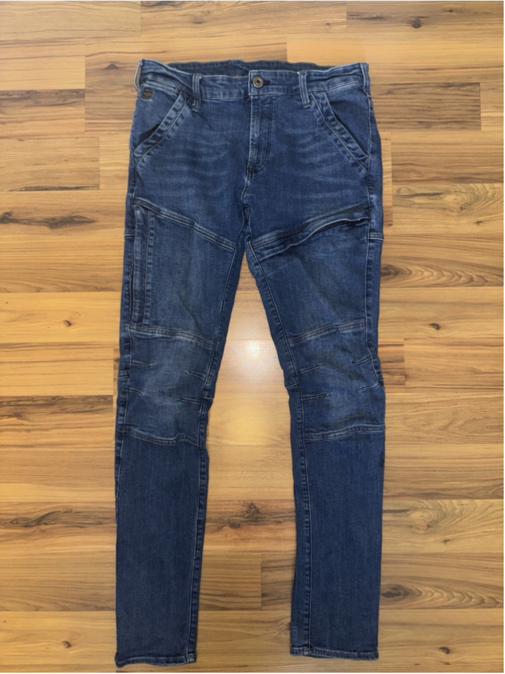 G-Star Raw Rackam 3D Skinny Jeans Moto Biker Dark Wash Stretch 33x33 Streetwear